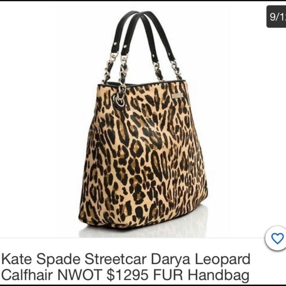 RARE Kate Spade Streetcar Darya Leopard Haircalf $1295. Size: 13”h x 15”l x 5”d - Picture 2 of 7